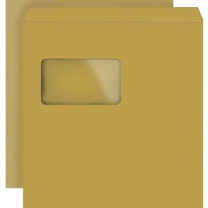 Versandtaschen DIN C4, natron/braun, mit Fenster, SK, 90g/qm