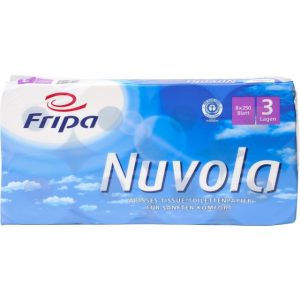 Test Toilettenpapier Fripa Nuvola 3-lagig RECYCLING hochweiß mit Blauem Engel 10x12cm 6x8 Rollen á 250 Bl.